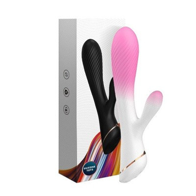 Вибратор кролик белый/ розовый