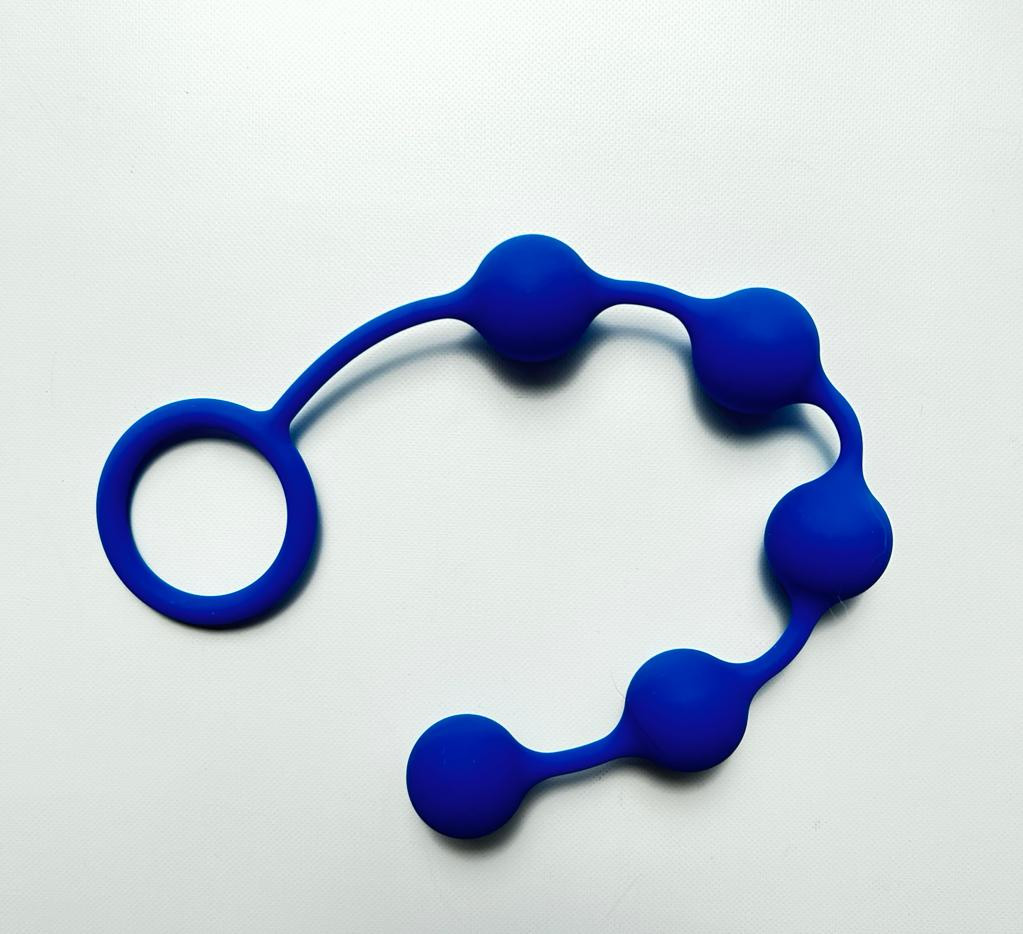 Анальные шарики с кольцом синии