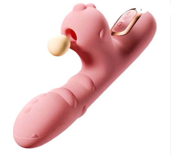 Вибратор динозавр розовый