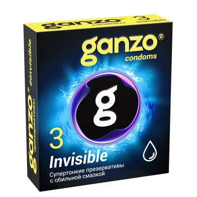 Презервативы "GANZO" INVISIBLE с доп.смазкой, 3шт 