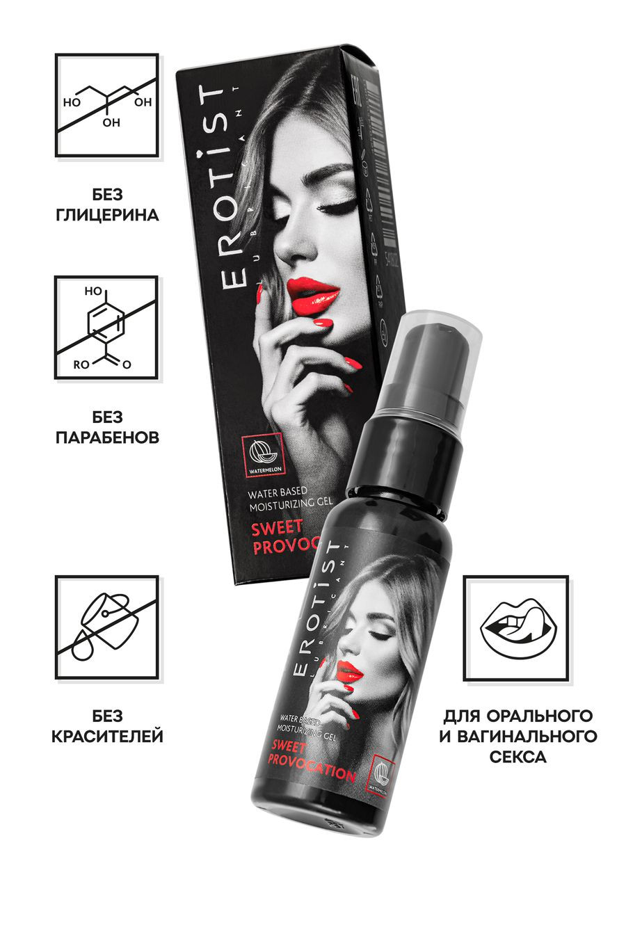 Съедобный гель Erotist SWEET PROVOCATION: WATERMELON, 30мл