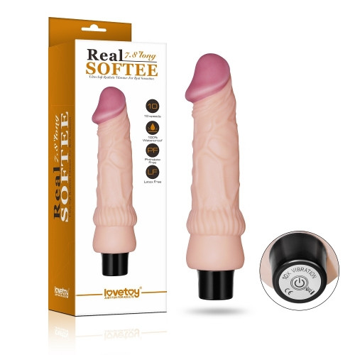 Вибратор REAL SOFTEE Vibrating Dildo 7.8"