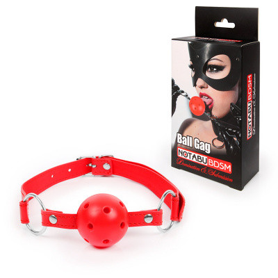 Кляп красный  кожа