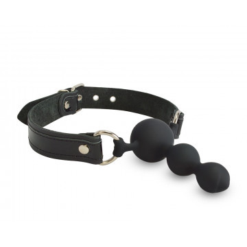 Кляп-бусы силиконовый черный