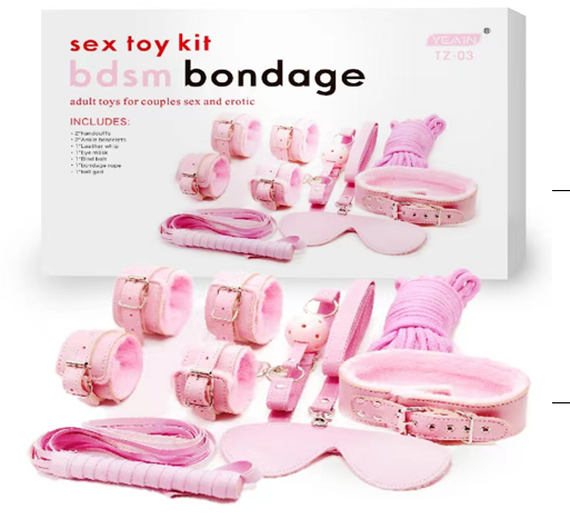 Комплект 7 предметов БДСМ розовый