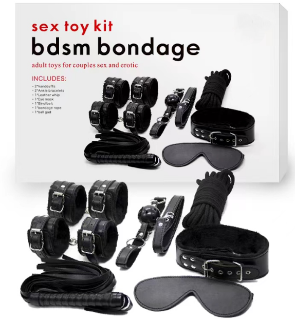 Комплект 7 предметов БДСМ черный