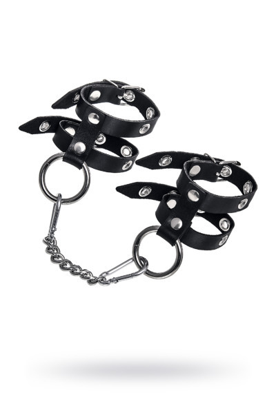 Кожаные наручники Pecado из двух ремешков 