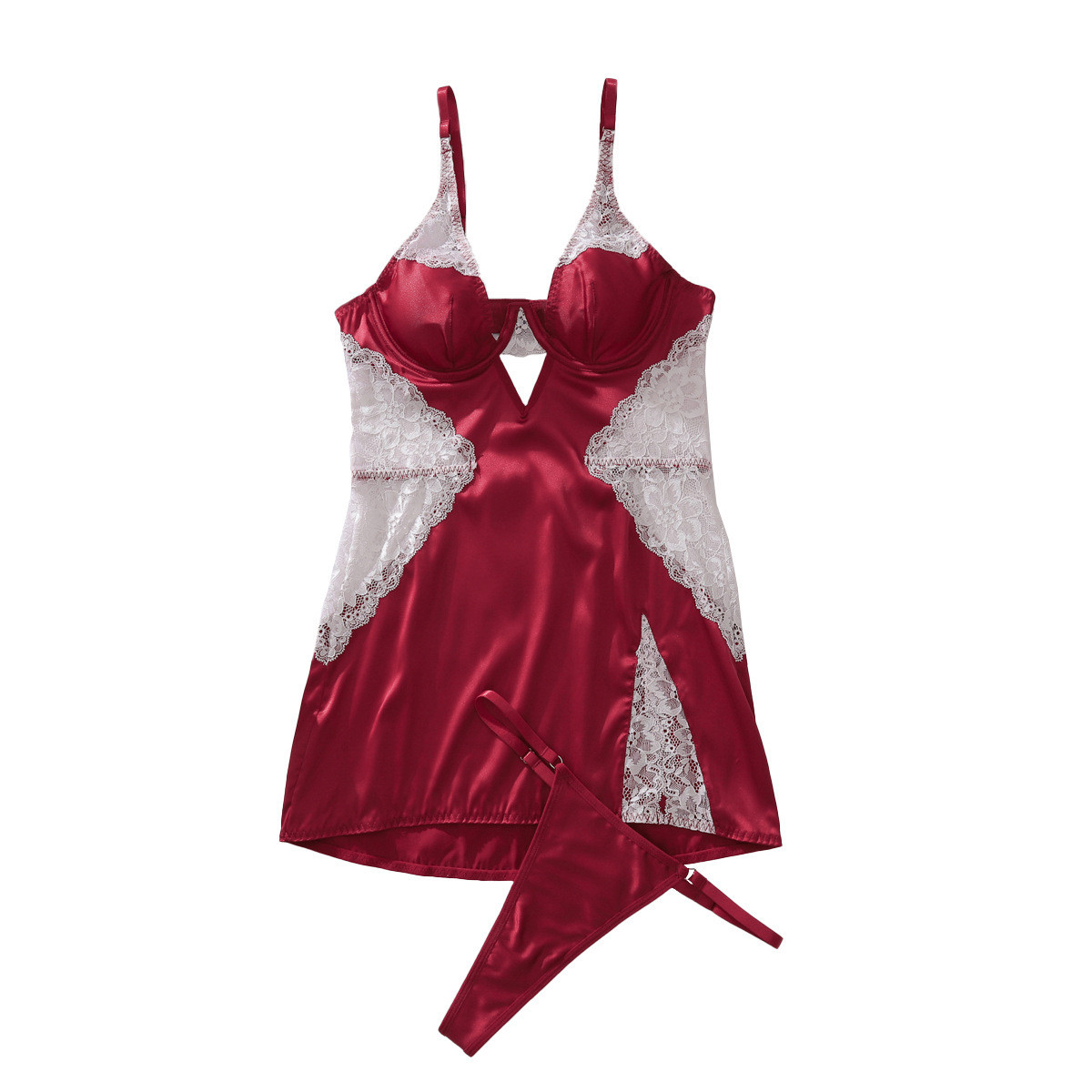 Пеньюар винно-красный, XL