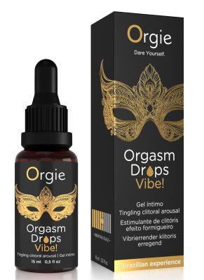 Возбуждающий съедобный гель для клитора Orgie Orgasm Drops Vibe, 15 мл