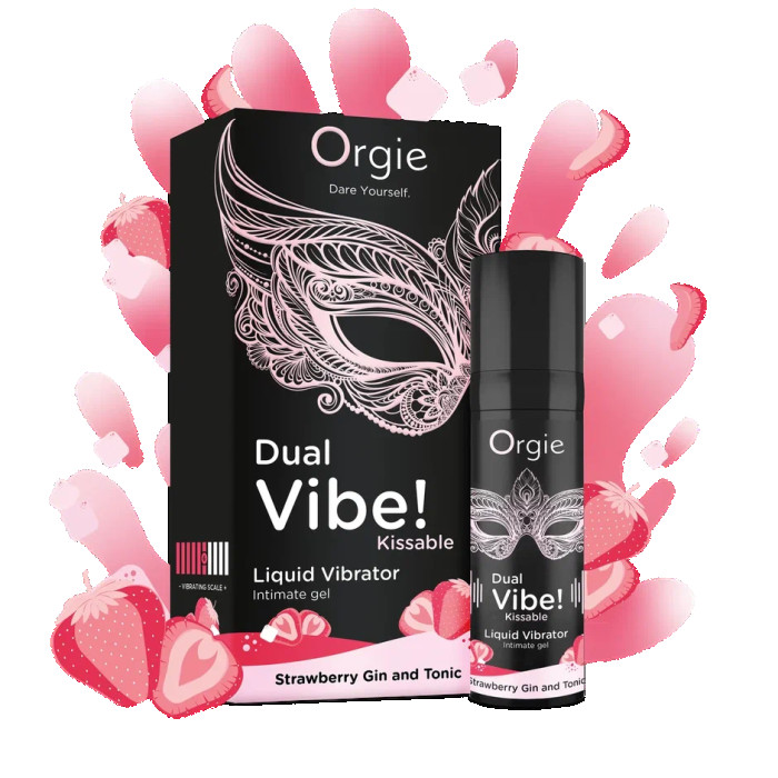 Гель Orgie DUAL VIBE! со вкусом коктейля STRAWBERRY GIN AND TONIC, 15 мл