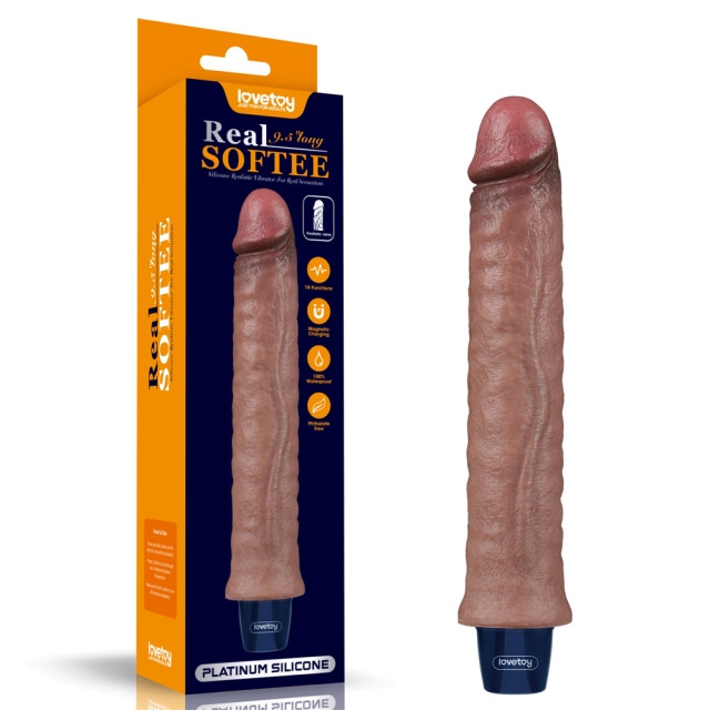 Классический вибратор Real Softee 9,5" силикон