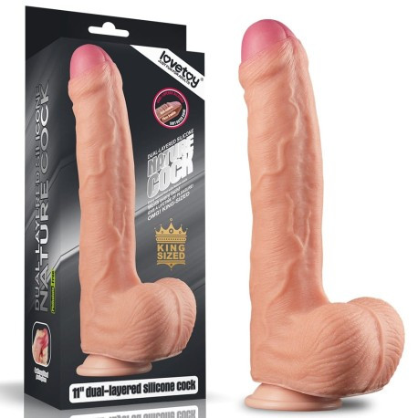 Реалистик 2х слойный Dual Layer Platinum Silicone Cock 11"