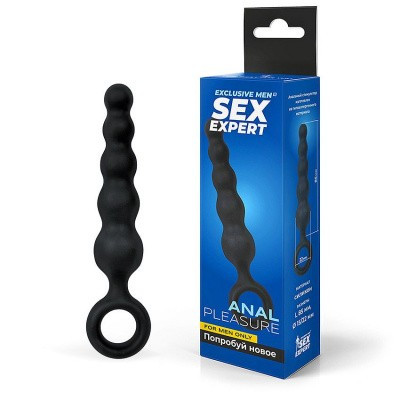 Анальная елочка SEX EXPERT черная маленькая