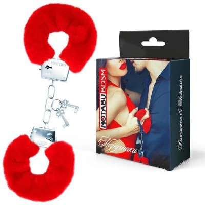 Наручники меховые красные