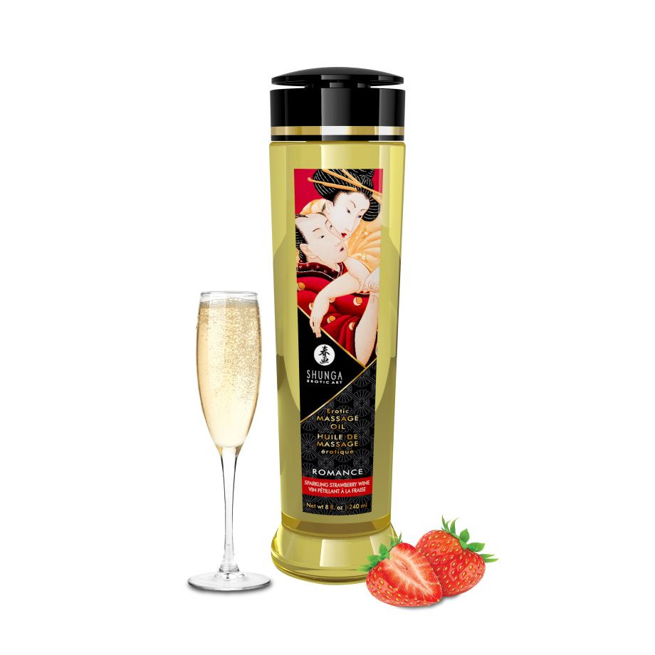 Масло Shunga Erotic Massage Oil Клубника в шампанском, 240 мл