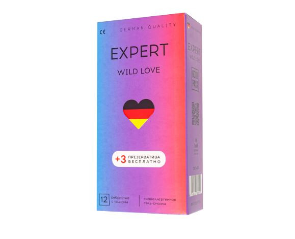 Презервативы EXPERT WILD LOVE ребристый-точечный, 15 шт.