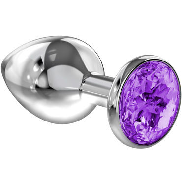 Анальная пробка DIAMOND серебро кристалл фиолетовый 3,3 см