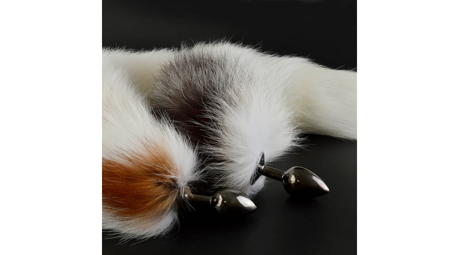 Анальная пробка металлическая Ø 2,7  песец светлый