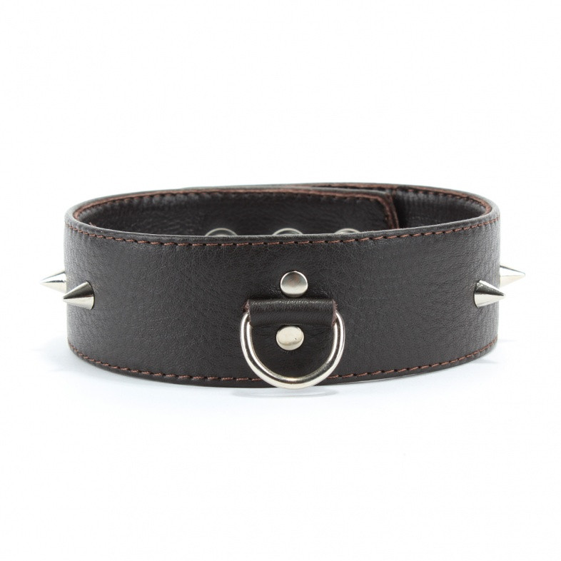 Ошейник из кожи коричневый