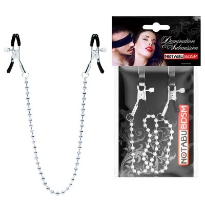 Зажимы на соски с цепочкой из бусин