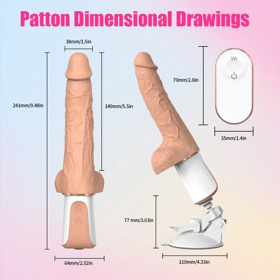 Вибратор Patton Thrusting Dildo 6.5", с поступательными движениями.