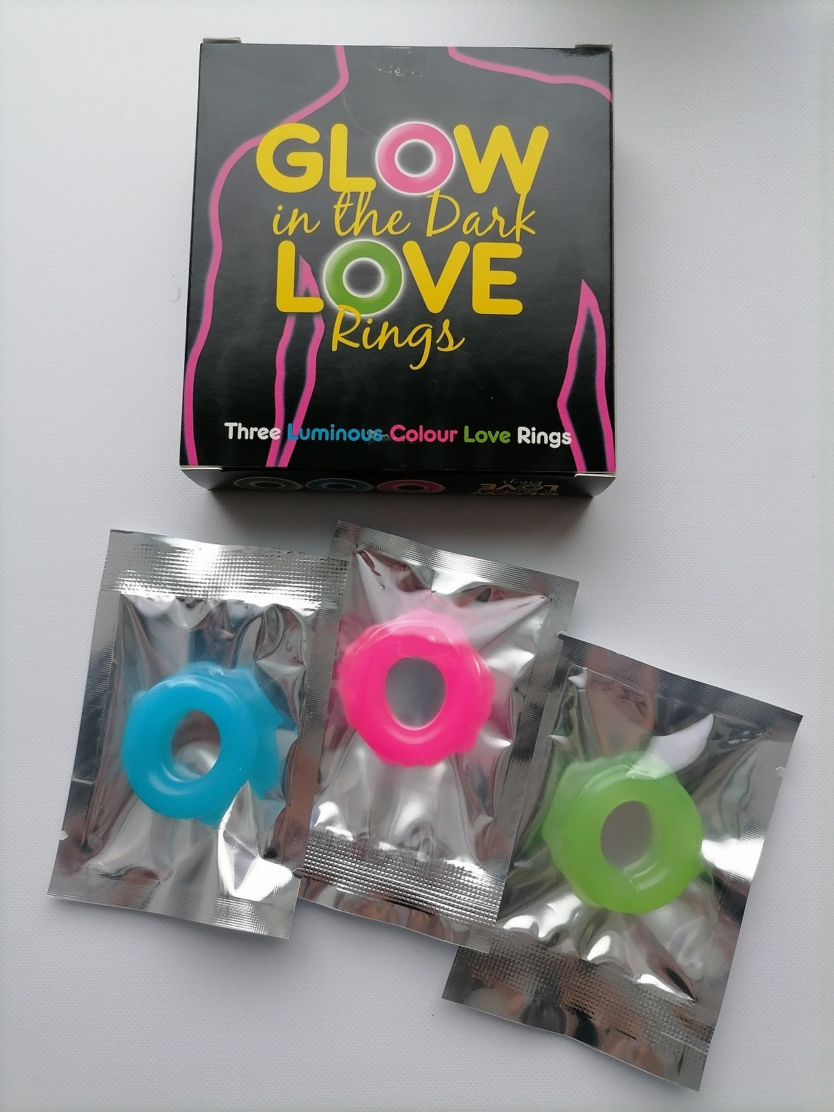 Кольца светящиеся в темноте Glow Love, 3 шт