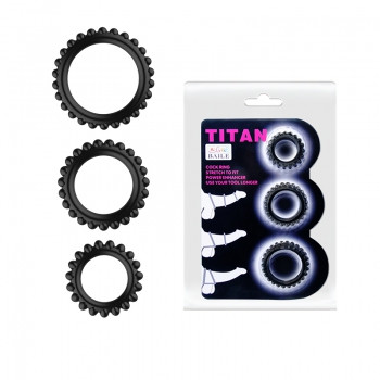 Набор из 3х ребристых эреционных колец TITAN