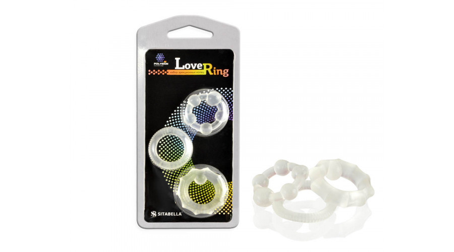 Набор из 3х эреционных колец, прозрачный