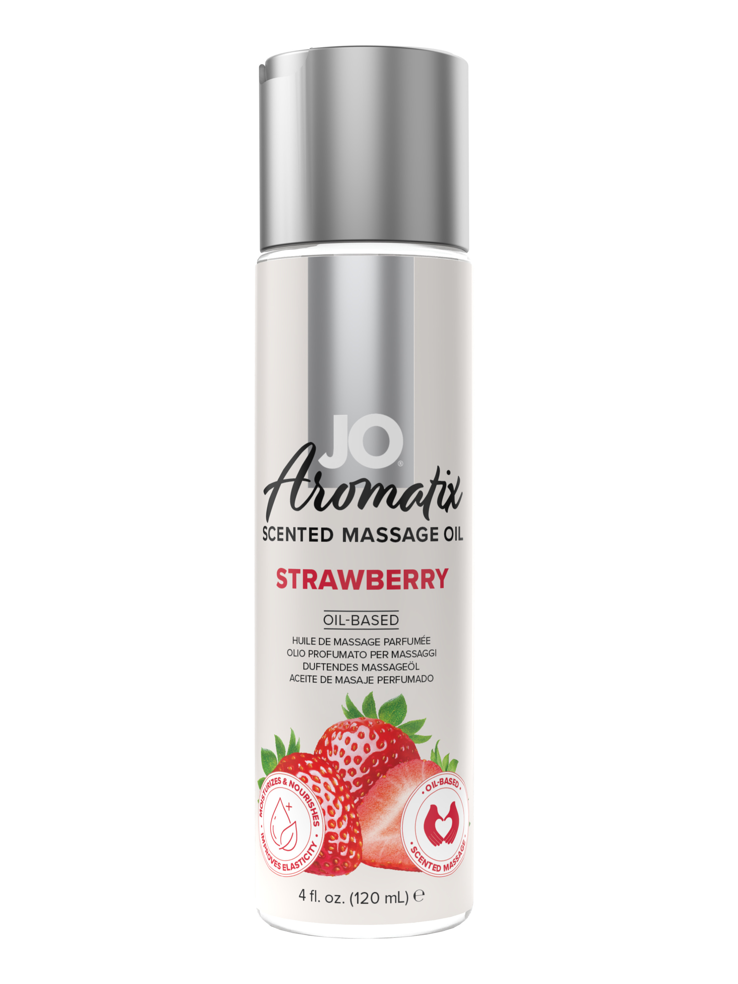 Массажное масло JO - Aromatix & Strawberry/Клубника и ваниль 120 мл