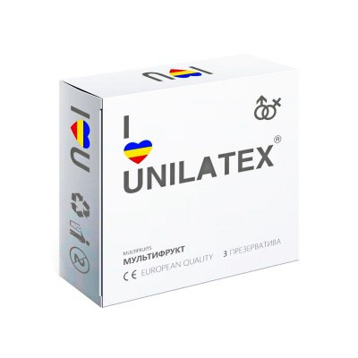 Презервативы UNILATEX "MULTIFRUITS" цветные ароматизированные, 3шт