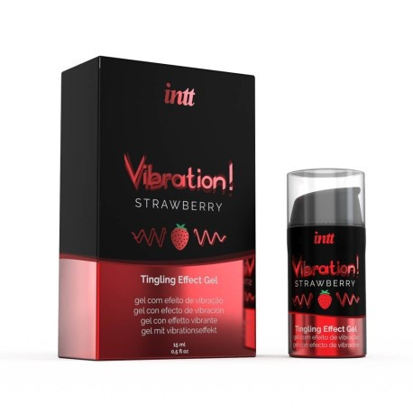 Жидкий интимный гель с эффектом вибрации Strawberry, 15 мл