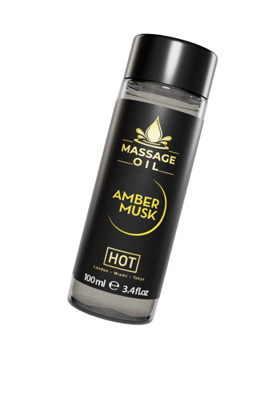 Массажное масло HOT Massage Oil AMBER MUSK, с ароматом амбры и мускуса,100 мл