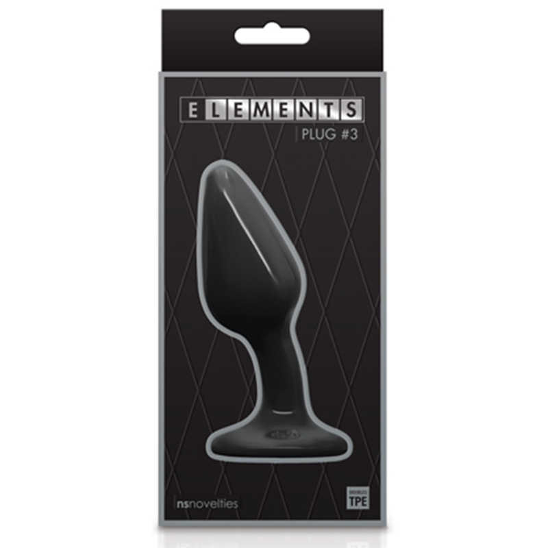 Гладкий изогнутый анальный плаг Elements - Plug #3 - Black