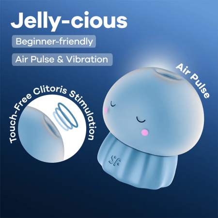 Вакуумно-волновой вибростимулятор Satisfyer Jelly-cious, голубой