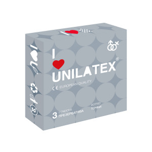 Презервативы UNILATEX "DOTTED" с точками, 3шт