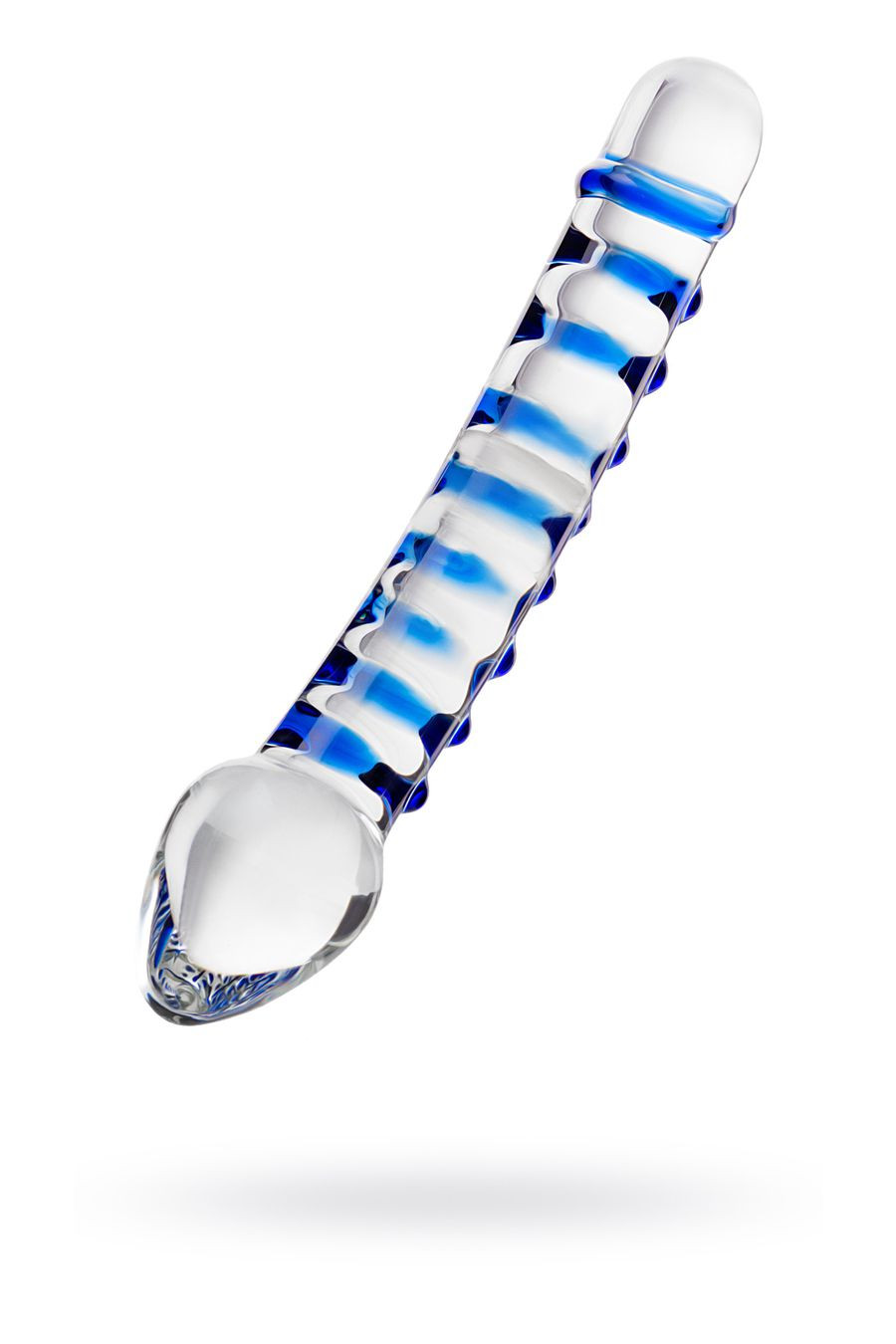 Двусторонний фаллоимитатор Sexus Glass, прозрачный, 20 см