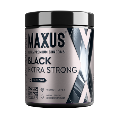Презервативы MAXUS Extra Strong №15 черные, утолщенные