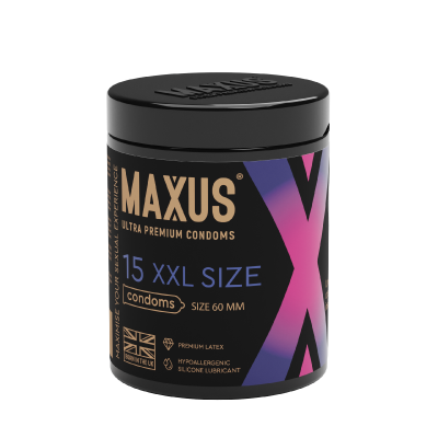 Презервативы MAXUS XXL №15 с диаметром 60мм п/к