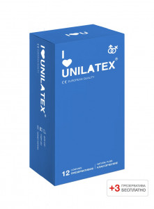 Презервативы UNILATEX "NATURAL PLAIN" классические, 12+3 шт
