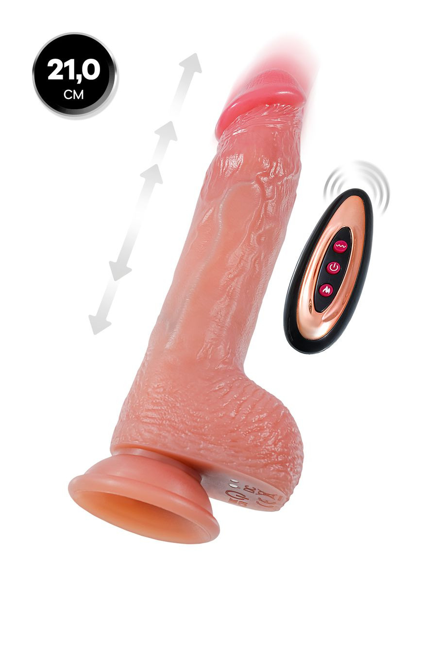 Вибратор-пульсатор силикон, 21см, Ø4