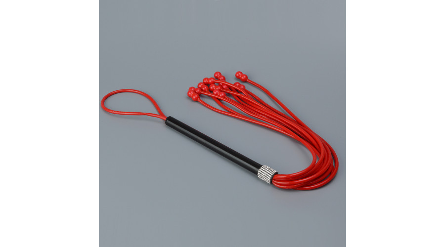 Плеть Мини с шариками латексная красная