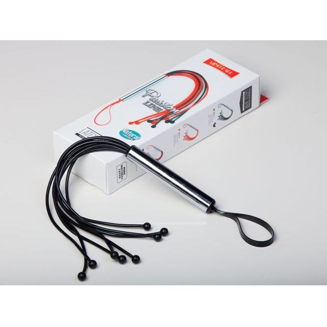 Плеть Мини с шариками латексная черная