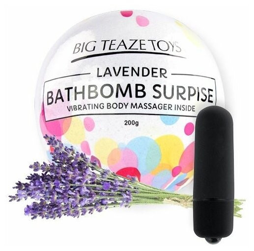 Бомба для ванны и вибропуля Bath Bomb Surprise, лаванда 