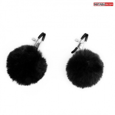 Зажимы на соски с пушком черным