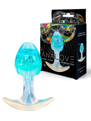 Анальная пробка цветная/голубая  Ø 32 мм