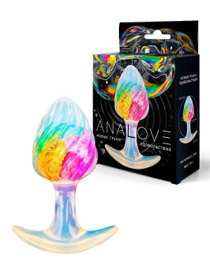 Анальная пробка цветная/разноцветная  Ø 35 мм