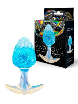 Анальная пробка цветная/голубая  Ø 35 мм