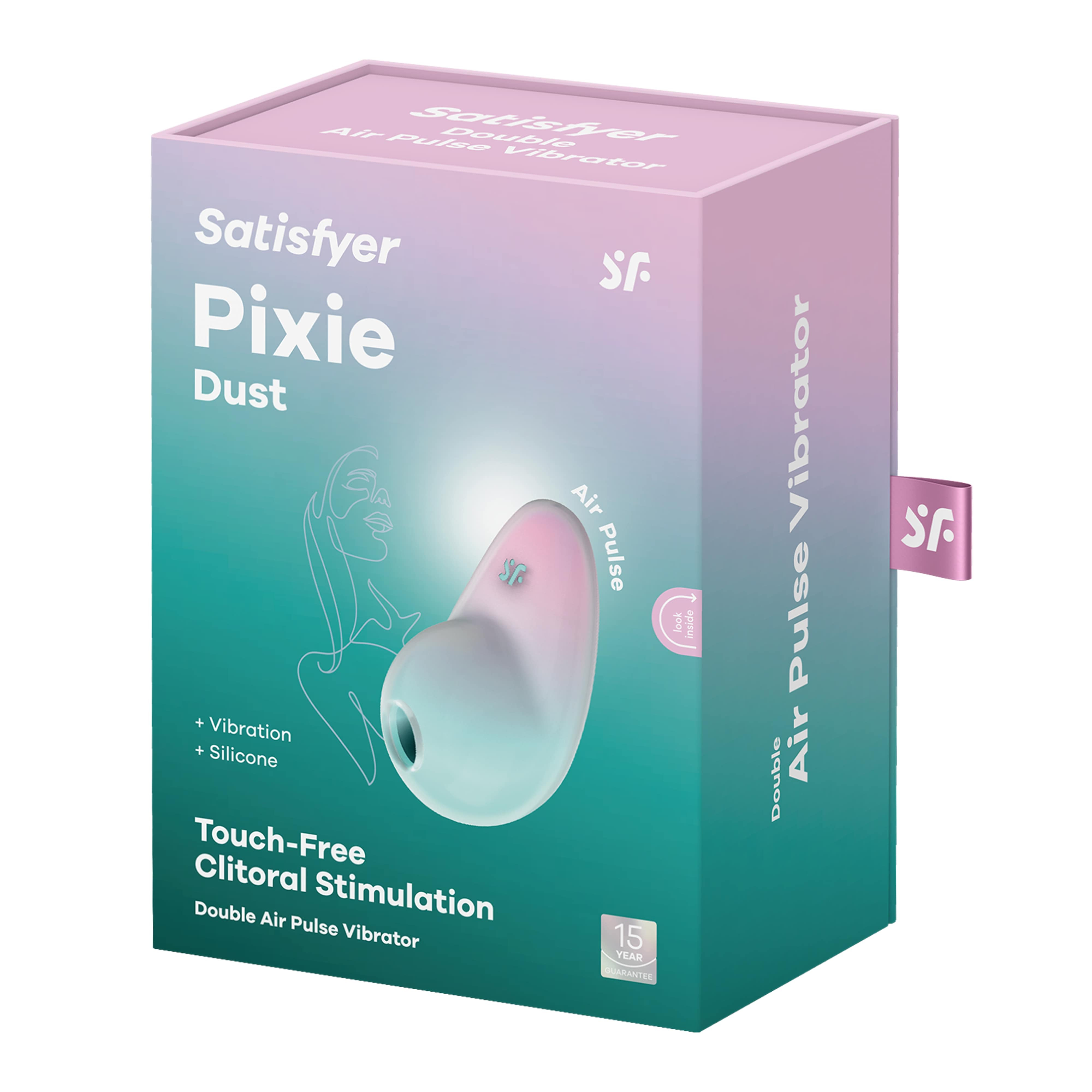 Вакуумно-волновой вибростимулятор Pixie Dust мята/розовый