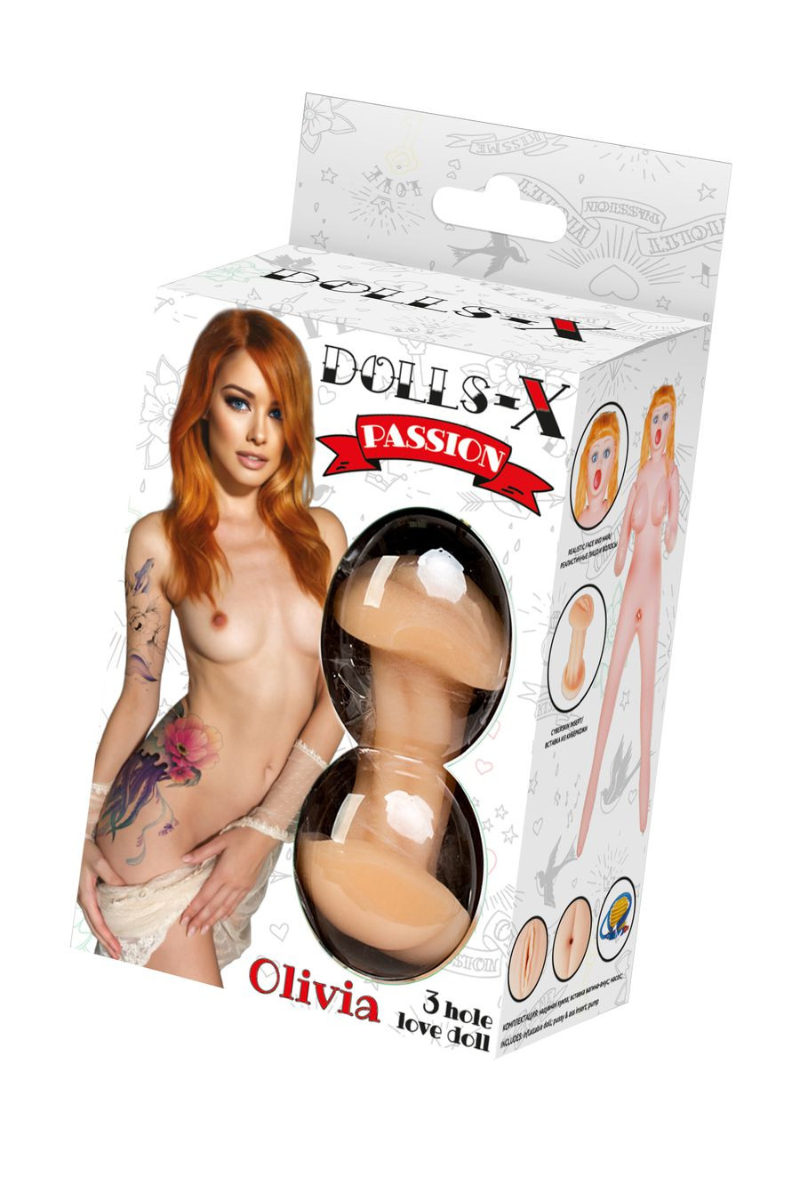 Кукла надувная Dolls-X Olivia, с двумя отверстиями,150 см