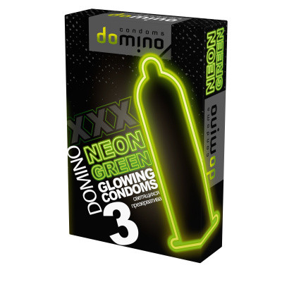 Презервативы Domino NEON GREEN светящиеся 3 шт
